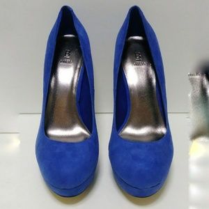 BLUE SUEDE PLATFORM SHOES